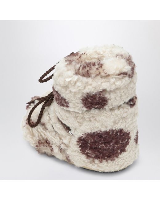 Moon Boot Multicolor Icon Low Curly Boot With Cow Print
