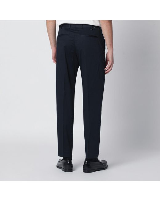 PT Torino Blue Cotton Blend Trousers for men