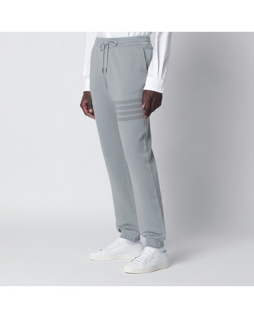 Thom Browne Gray Cotton Jogging Trousers for men