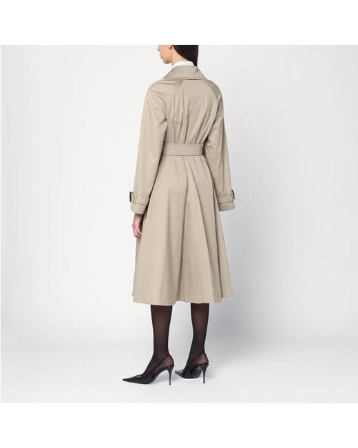 Car coat ellingham lungo beige in gabardine di Burberry in Natural