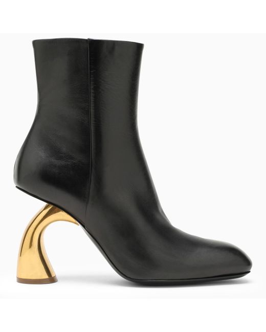 Dries Van Noten Black Ankle Boot With Designer Heel