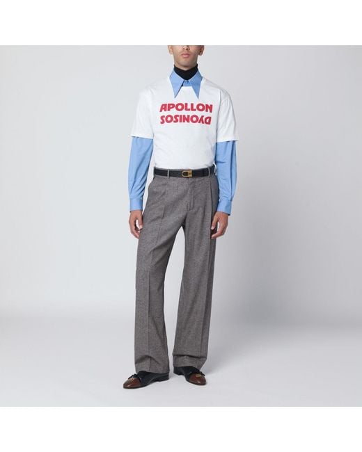 Valentino Blue Light Cotton Shirt for men