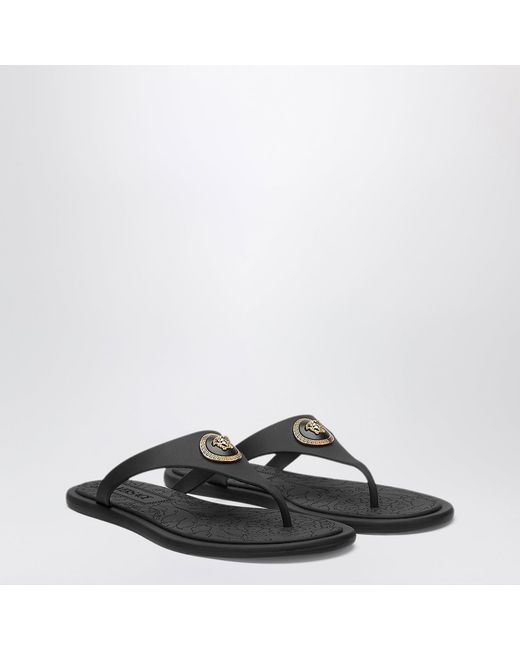 Versace Black Alia Rubber Sandals