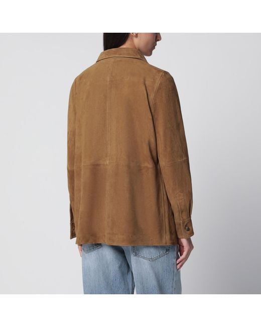 Rohe Brown Sage Suede Overshirt