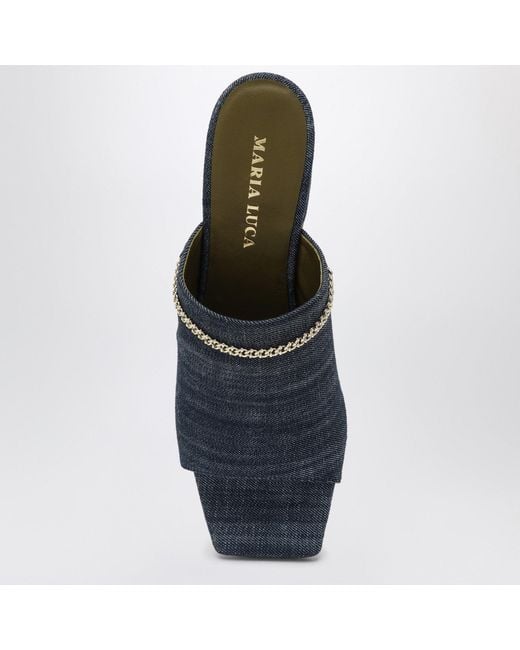 MARIA LUCA Messalina Blue Denim Sandals