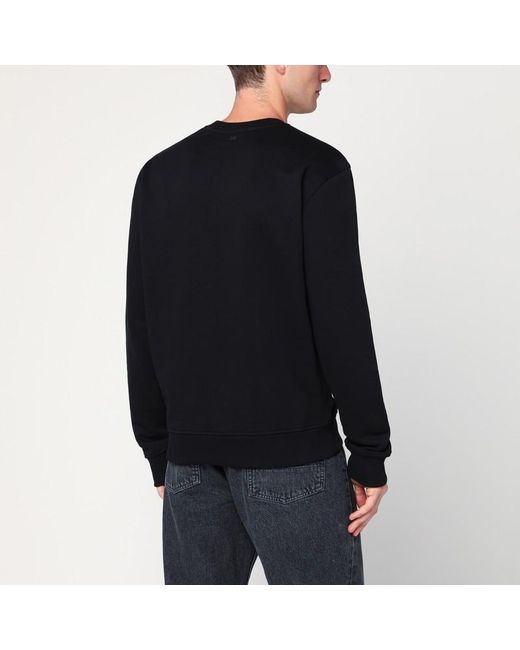 Felpa ami de coeur nera di AMI in Black da Uomo
