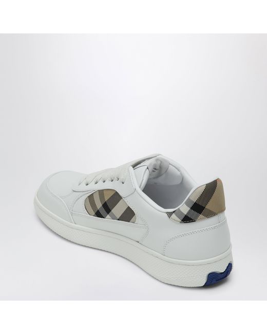 Burberry White Leather Sneaker Terrace And Check