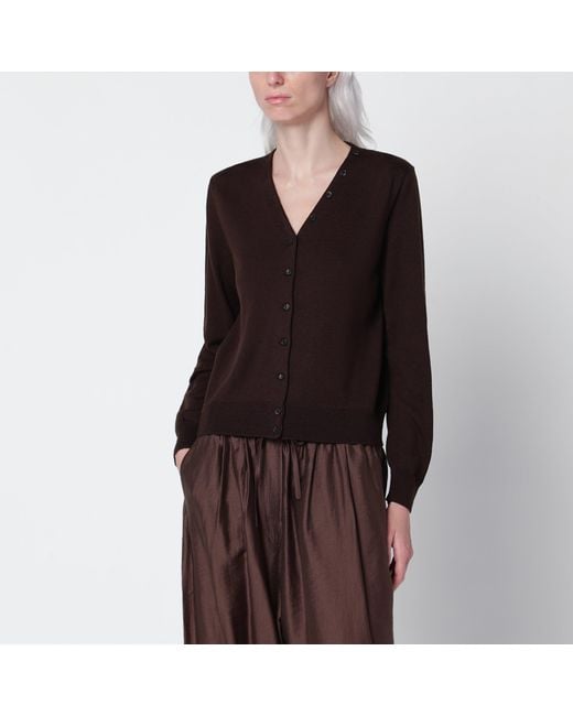Cordera Brown Wool And Silk-Blend Cardigan