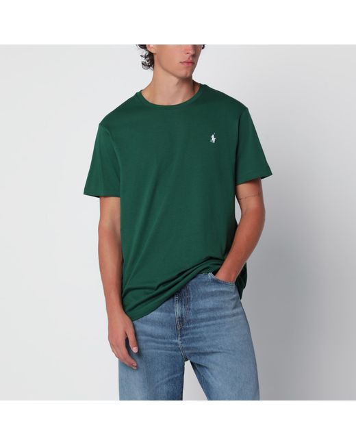 Polo Ralph Lauren Green Embroidered Cotton T-Shirt for men