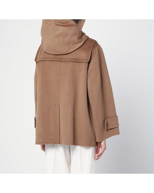 Max Mara Brown Short Light Double-breasted Wool Coat