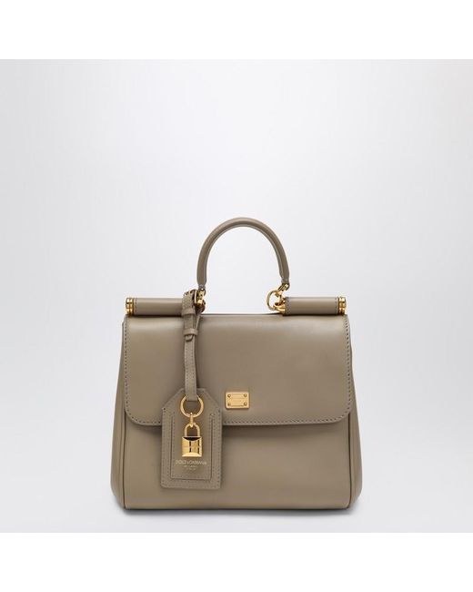 Borsa a spalla my sicily in pelle nera di Dolce & Gabbana in Brown