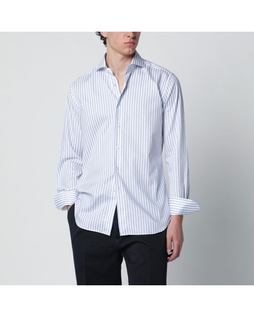 Xacus White Travel Tailor Fit Shirt Striped for men