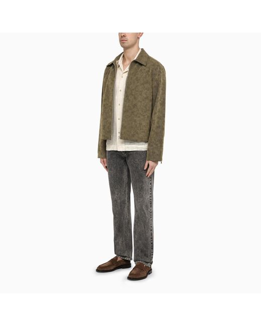 Séfr Green Moss-coloured Bardem Jacket In Synthetic Suede for men