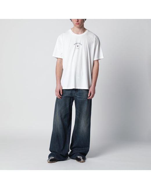 MM6 by Maison Margiela White T-Shirt With Logo Print for men