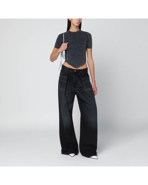 Balenciaga Blue Washed Corset-Style T-Shirt