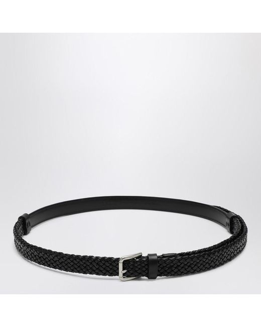 Cintura nera in pelle intrecciata di Dolce & Gabbana in Black da Uomo