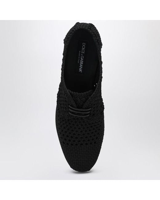 Derby in tessuto intrecciata nera di Dolce & Gabbana in Black da Uomo