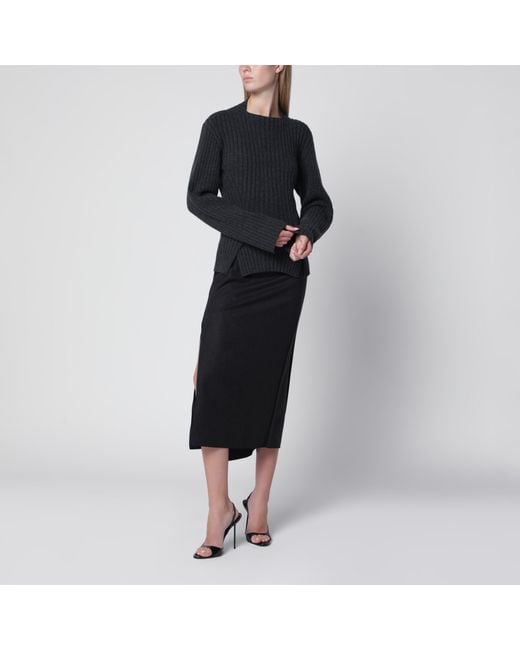 Victoria Beckham Black Ribbed Sweater