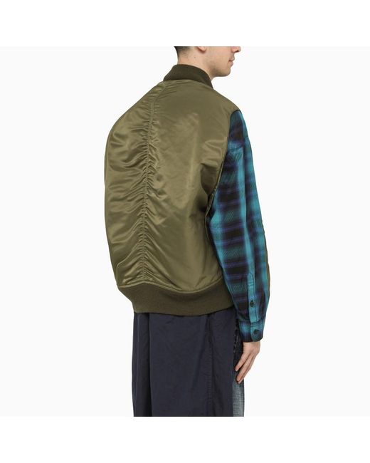 Maison Mihara Yasuhiro Green Hollowed-Out Khaki Bomber Jacket for men