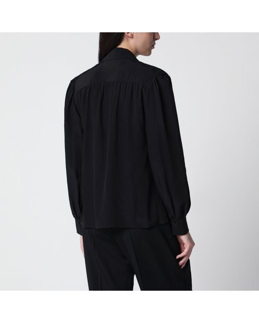Chloé Black Silk Blouse With Lavallière