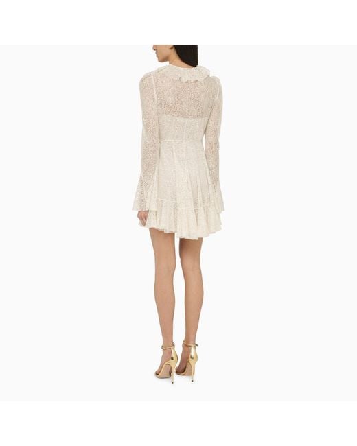 Philosophy Natural Short Dress With Lace Ruffles