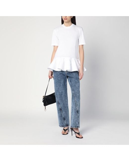 Alaïa Blue Twisted Stonewashed Denim Jeans