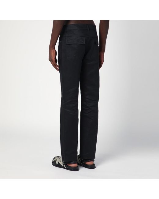 Rick Owens Black Headon Pants In Linen Twill for men