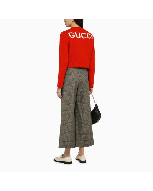Gucci Red Wool Sweater With Logo