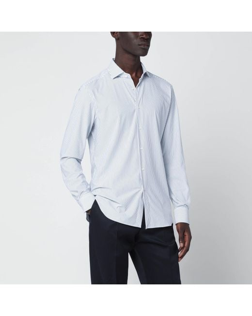 Xacus White Striped Tailor Fit Shirt for men