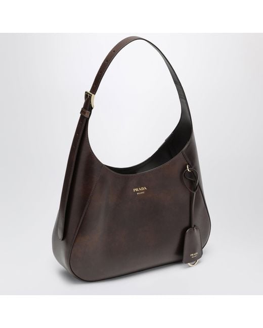 Borsa Boogie Medium Cacao di Prada in Brown