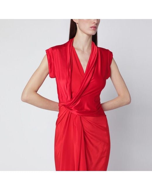 Victoria Beckham Red Woven Dress