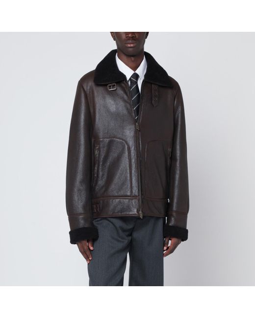 Salvatore Santoro Black Dark Leather Jacket for men