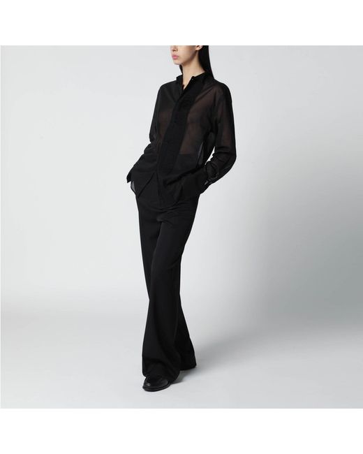 6397 Black Micro Pleated Shirt