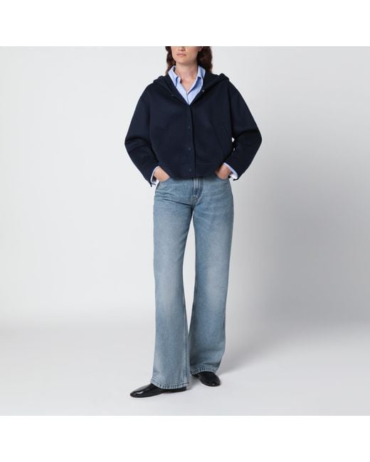 Weekend by Maxmara Blue Wool Hooded Jacket