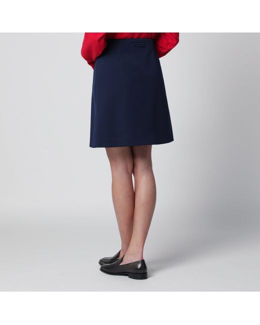 Miu Miu Blue Baltic Tech Jersey Skirt