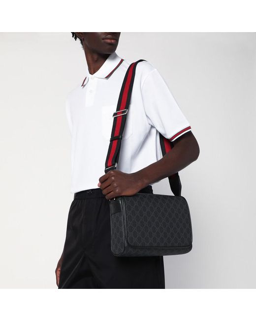 Borsa a tracolla gg media nera/grigia di Gucci in Black da Uomo