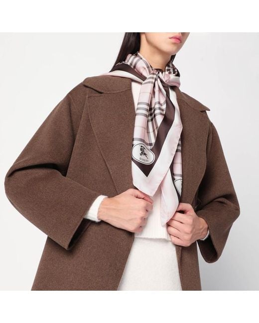 Burberry Pink Silk Scarf Check
