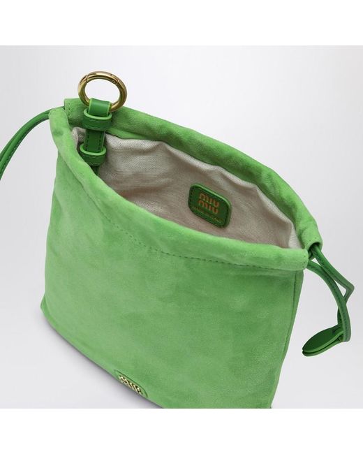 Miu Miu Green Apple Suede Pouch