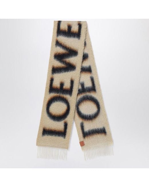 Sciarpa beige/nera con logo di Loewe in Brown da Uomo