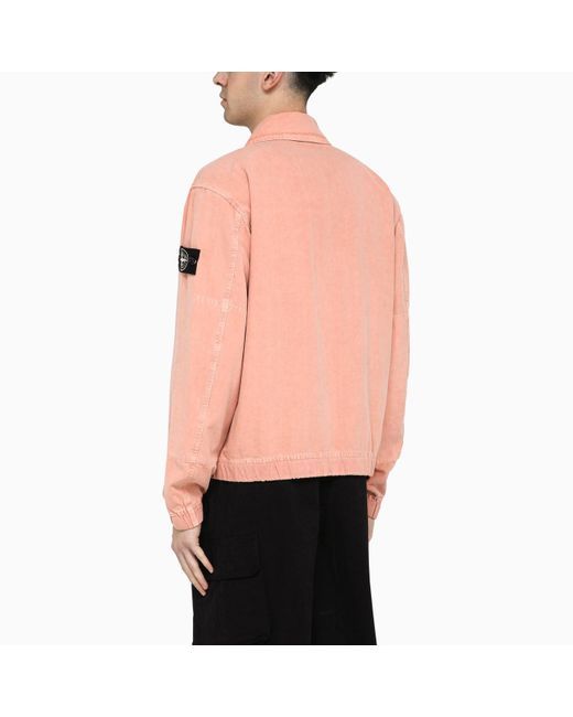 Stone Island Pink Lightweight Rust-coloured Cotton-blend Jacket for men