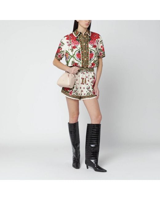 Farm Rio Multicolor Floral Linenblend Shorts