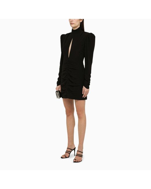 Alessandra Rich Black Draped Minidress