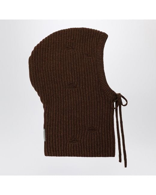 MM6 by Maison Margiela Brown Wool-Blend Hood for men