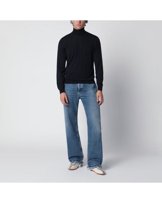 Drumohr Black Wool Turtleneck Sweater for men