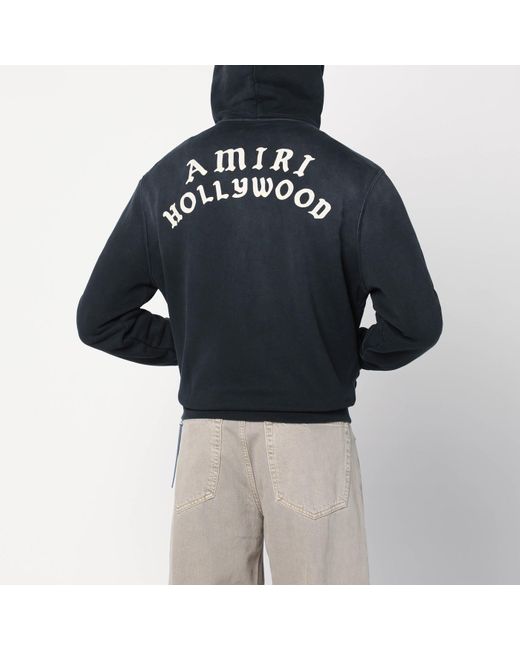 Amiri Black Faded Zip Sweatshirt With Logo for men