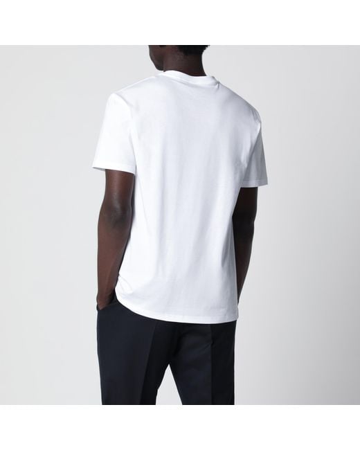 Valentino White Cotton T-Shirt With Vlogo Embroidery for men