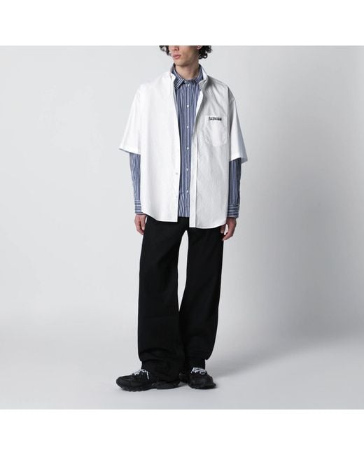 Balenciaga White Masking Tape Shirt for men