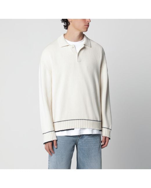 Golden Goose Deluxe Brand White Polo Rindley With Logo Print for men