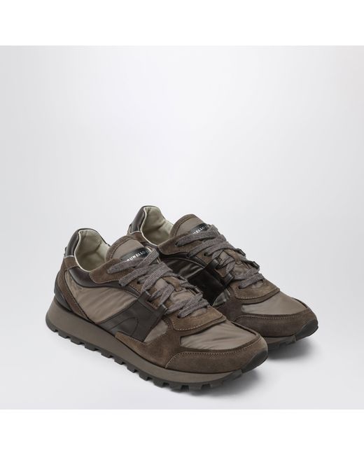 Brunello Cucinelli Brown Torba Leather Sneakers
