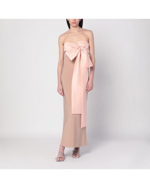BERNADETTE Natural Bart Dress With Oversized Bow